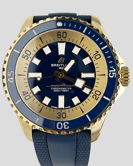 No Reserve - 2024 Breitling Superocean L.E. 44MM Blue Dial Rubber Strap (N17376)