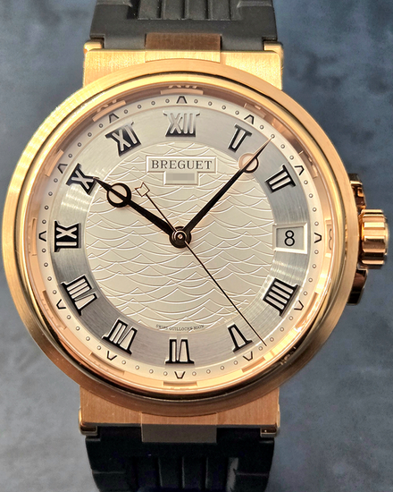 2022 Breguet Marine 40MM Silver Dial Rubber Strap (5517BR/12/9ZU)