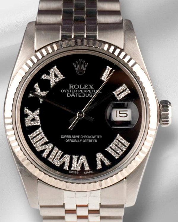 Rolex Datejust 36MM Aftermarket Black Dial Jubilee Bracelet (16014)