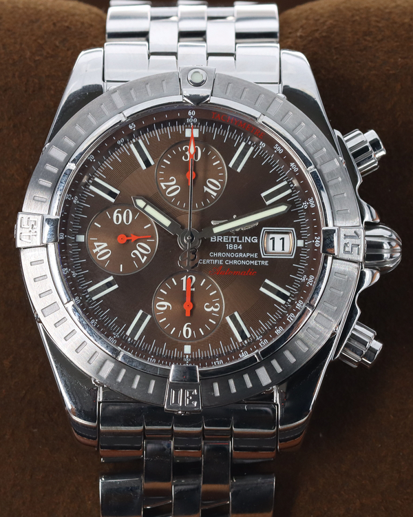 Breitling Chronomat Evolution 44MM Brown Dial Steel Bracelet (A13356)