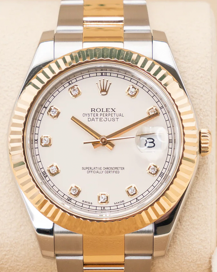 2011 Rolex Datejust II 41MM White Dial Two-Tone Oyster Bracelet (116333)