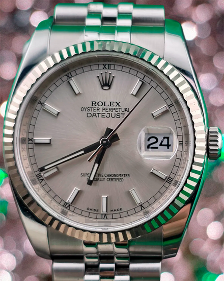 2009 Rolex Datejust 36MM Silver Dial Super Jubilee Bracelet (116234)