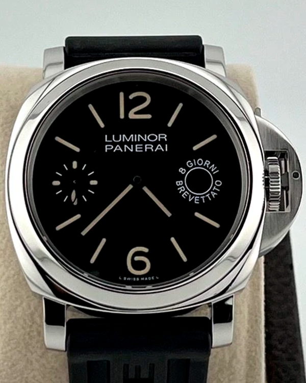 Panerai Luminor 8 Giorni 44MM Black Dial Rubber Strap (PAM00590)