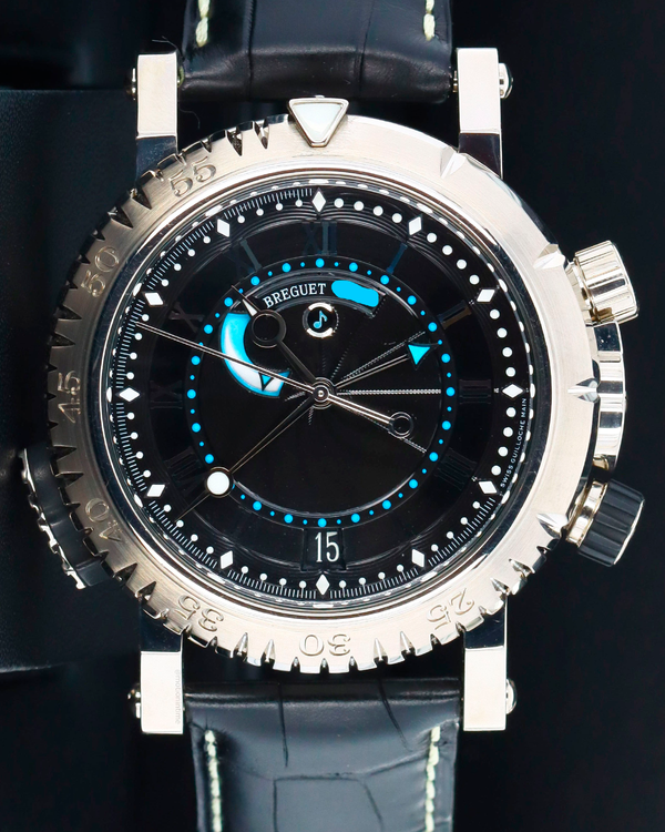 Breguet Marine Royale 45MM Black Dial Leather Strap (5847BB/92/5ZV)