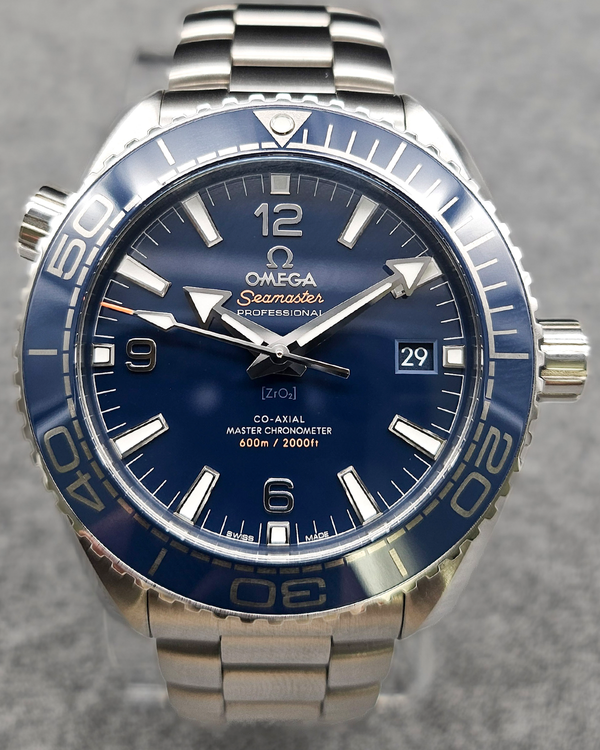 2018 Omega Seamaster Planet Ocean 600M 43.5MM Blue Dial Steel Bracelet (215.30.44.21.03.001)