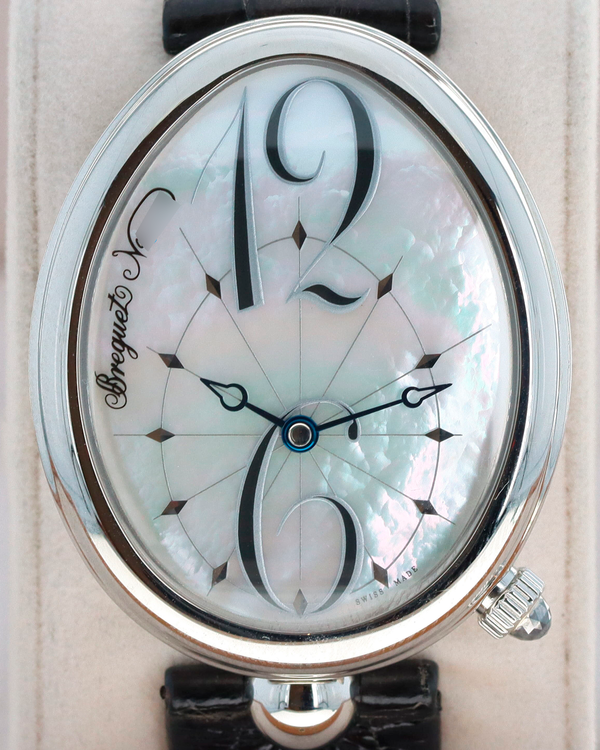 Breguet Reine De Naples 35.5MM Mother Of Pearl Dial Leather Strap (8967ST/58/986)