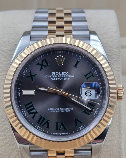 2019 Rolex Datejust "Wimbledon" 41MM Slate Dial Two-Tone Jubilee Bracelet (126333)
