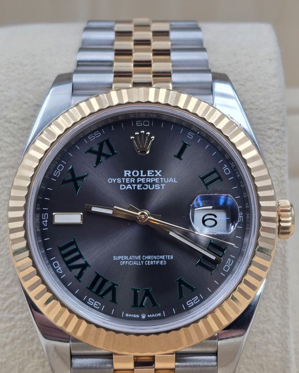 2019 Rolex Datejust "Wimbledon" 41MM Slate Dial Two-Tone Jubilee Bracelet (126333)