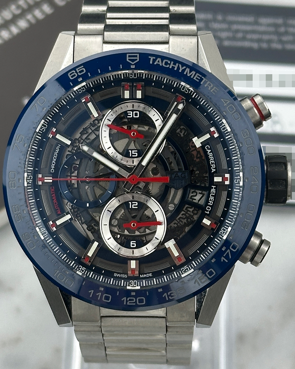 (angie) 2017 Tag Heuer Carrera Skeleton Dial Steel Bracelet (CAR201T.BA0766)