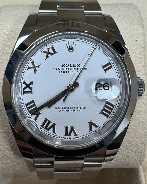 2023 Rolex Datejust 41MM White Dial Oyster Bracelet (126300)