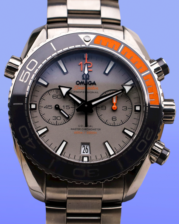 2017 Omega Seamaster Planet Ocean 600M Chronograph 45.5MM Titanium Dial Titanium Bracelet (215.90.46.51.99.001)