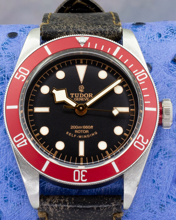 Tudor Black Bay Heritage "Smiley" 41MM Black Dial Leather Strap (79220R)