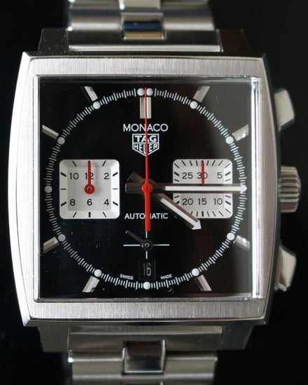 2020 Tag Heuer Monaco 39MM Black Dial Steel Bracelet (CBL2113.BA0644)