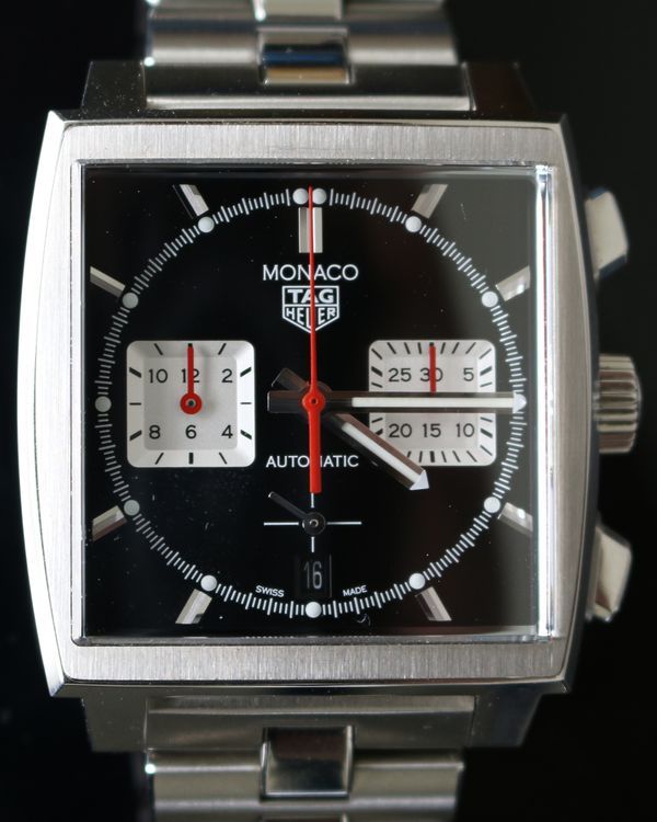 2020 Tag Heuer Monaco 39MM Black Dial Steel Bracelet (CBL2113.BA0644)