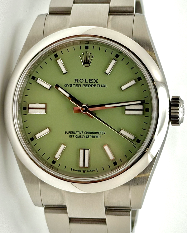 2025 Rolex Oyster Perpetual 41MM Pistachio Dial Oyster Bracelet (134300)