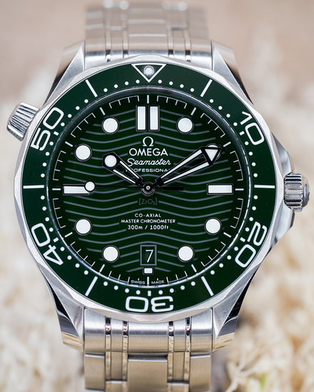 2025 Omega Seamaster Diver 300M 42MM Green Dial Steel Bracelet (210.30.42.20.10.001)