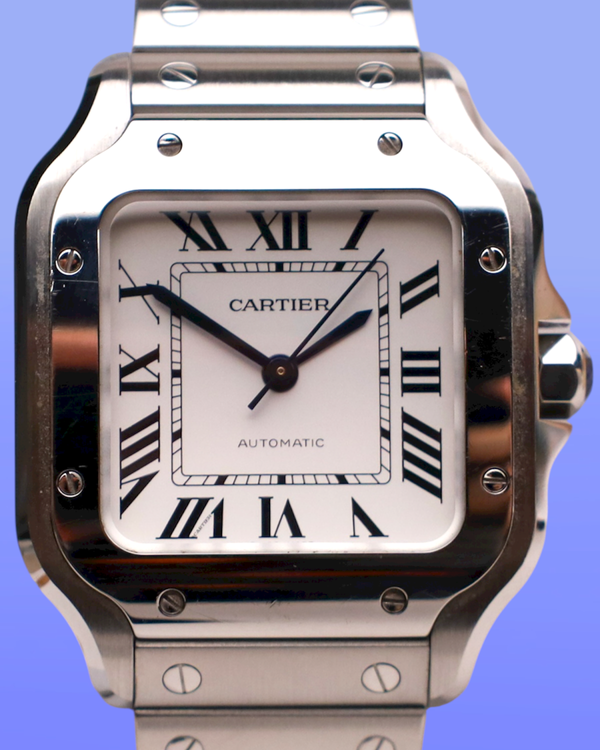 2019 Cartier Santos De Cartier 35MM Silver Dial Steel Bracelet (WSSA0010)