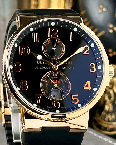2004 Ulysse Nardin Marine Chronometer 41MM Black Dial Rubber Strap (266-66-3/62)