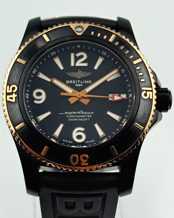 Breitling Superocean 46MM Black Dial Rubber Strap (U17368)