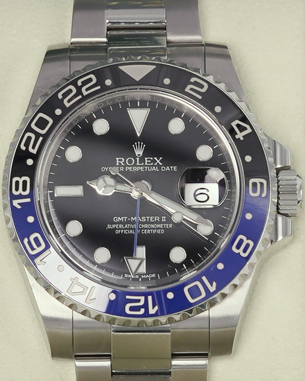 2014 Rolex GMT-Master II "Batman" 40MM Black Dial Oyster Bracelet (116710B)