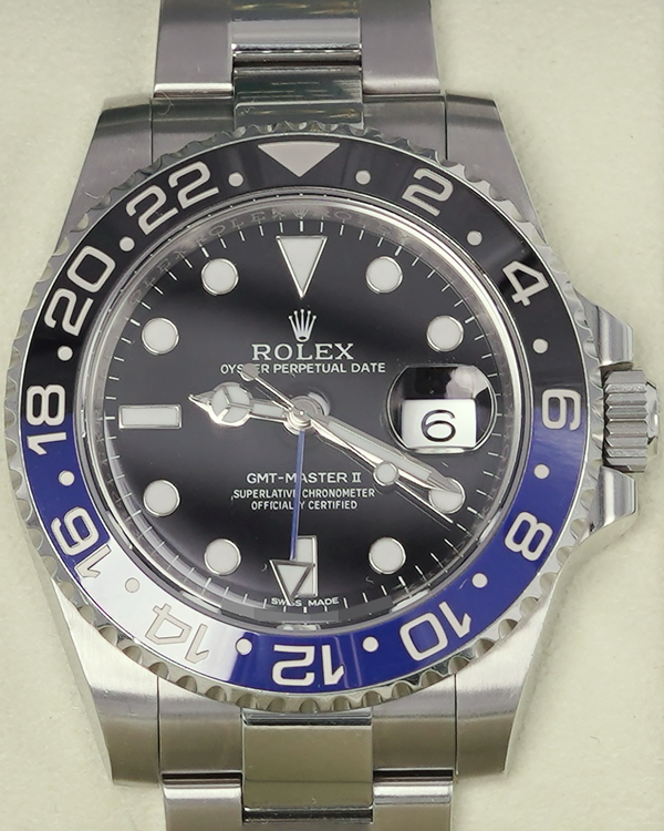 2014 Rolex GMT-Master II "Batman" 40MM Black Dial Oyster Bracelet (116710B)