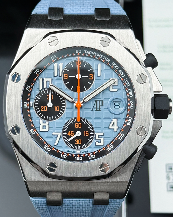 2023 Audemars Piguet Royal Oak Offshore 42MM Ice Blue Dial Rubber Strap (26238ST.OO.A340CA.01)