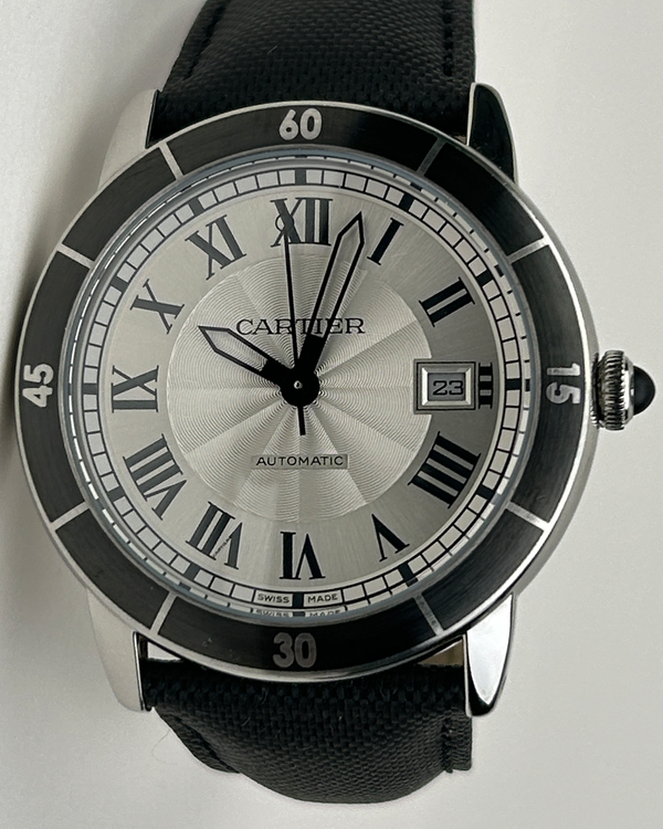Cartier Ronde Croisière de Cartier 42MM Silver Dial Leather Strap (3886)