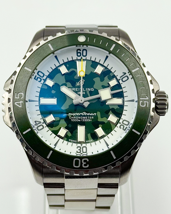 Breitling Superocean Super Diver 46MM Camo Green Dial Titanium Bracelet (E10379)