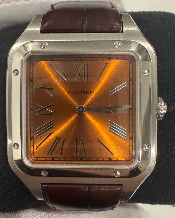2025 Cartier Santos Dumont L.E. 46.6MM Brown Dial Leather Strap (WGSA0113)