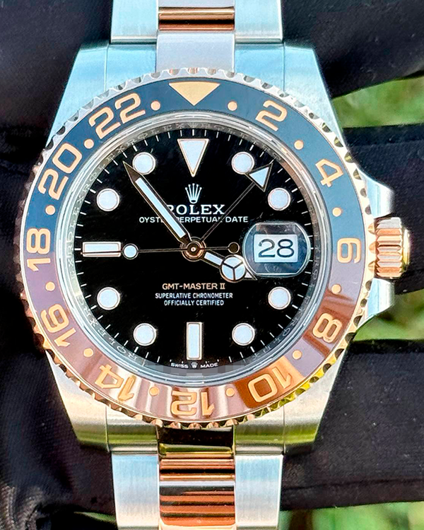 2018 Rolex GMT-Master II "Root Beer" 40MM Black Dial Two-Tone Oyster Bracelet (126711CHNR)