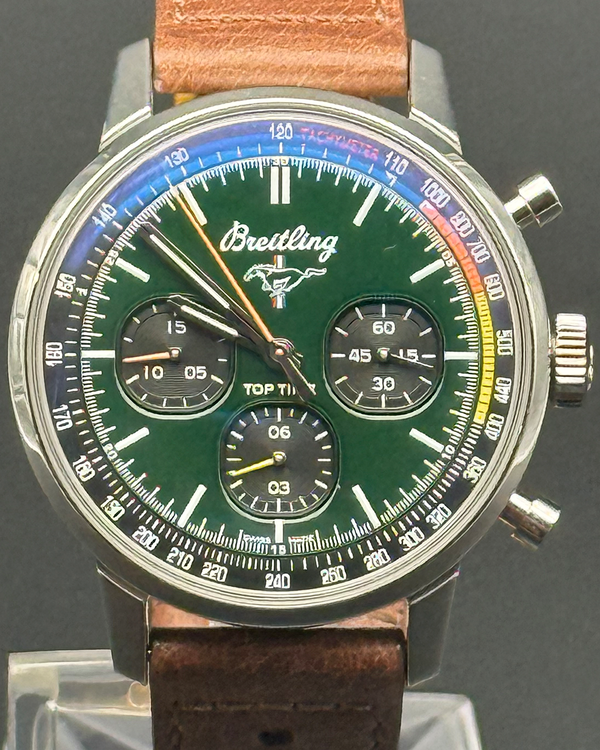 2023 Breitling Top Time "Ford Mustang Capsule" 42MM Green Dial Leather Strap (A25310)
