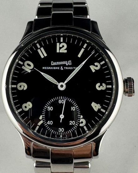 Eberhard & Co Traversetolo 43MM Black Dial Steel Bracelet (3326)