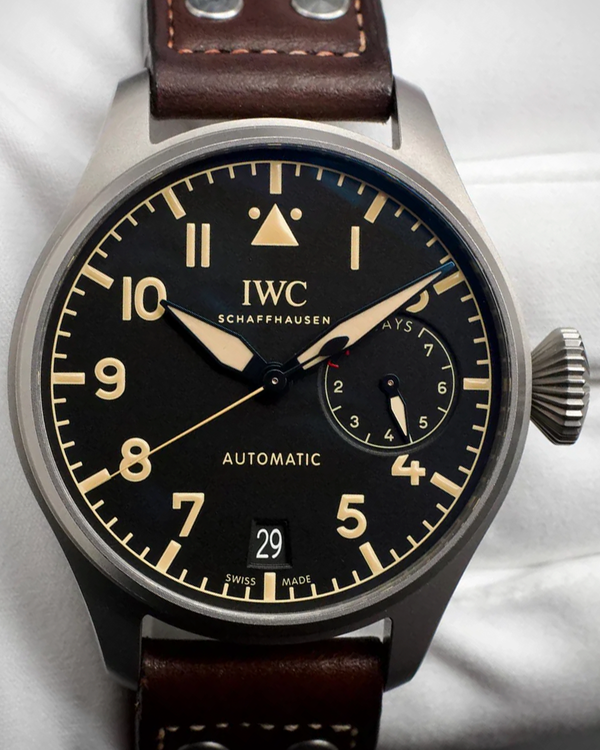 2019 IWC Schaffhausen Pilot Heritage 46.2MM Black Dial Leather Strap (IW501004)