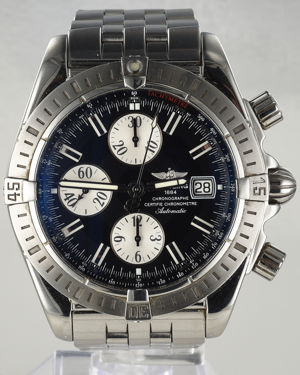 Breitling Chronomat Evolution 44MM Black Dial Steel Bracelet (A13356)