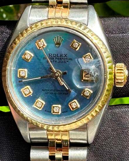 Rolex Lady-Datejust 26MM Aftermarket Mother of Pearl Dial Aftermarket Two-Tone Bracelet (6917)