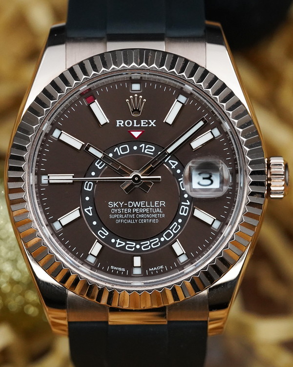 2021 Rolex Sky-Dweller 42MM Chocolate Dial Oysterflex Strap (326235)