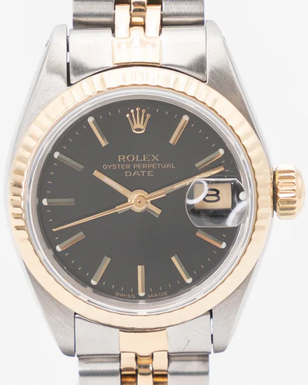1983 Rolex Lady-Datejust 26MM Black Dial Two-Tone Jubilee Bracelet (6917)