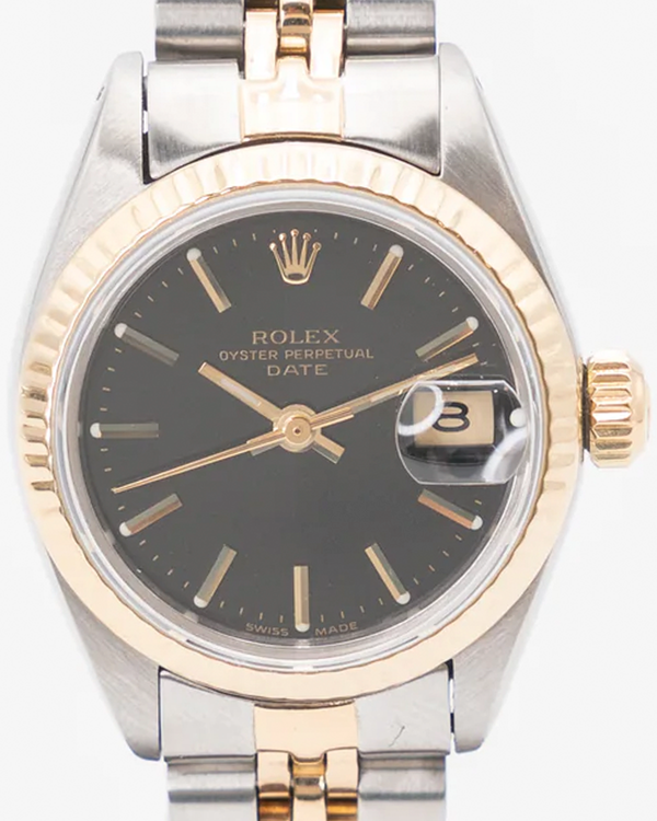 1983 Rolex Lady-Datejust 26MM Black Dial Two-Tone Jubilee Bracelet (6917)
