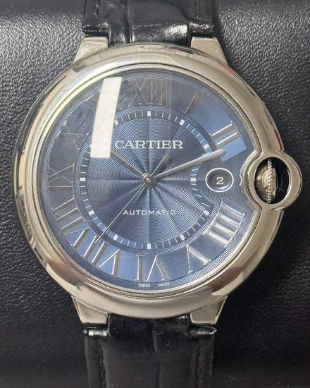 2018 Cartier Ballon Bleu 42MM Blue Dial Leather Strap (WSBB0025)