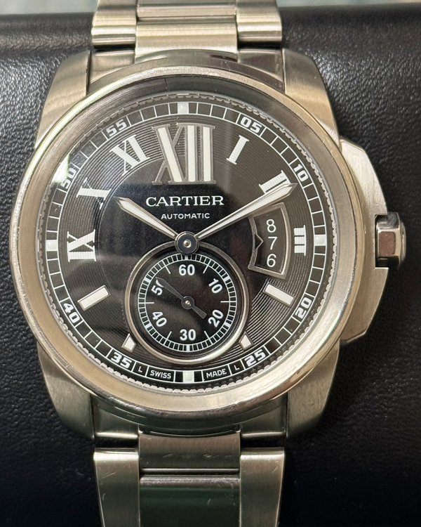 Cartier Calibre de Cartier 42MM Black Dial Steel Bracelet (W7100016)