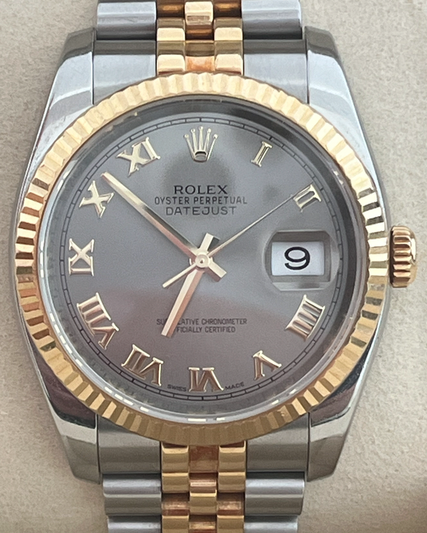 Rolex Datejust 36MM Slate Dial Two-Tone Super Jubilee Bracelet (116233)