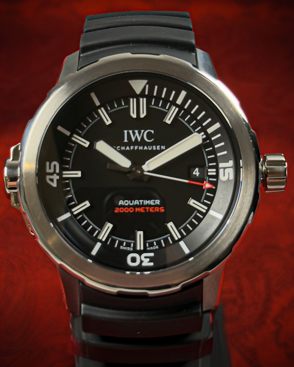 2018 IWC Schaffhausen Aquatimer Automatic 2000 Edition “35 Years Ocean 2000” 42MM Black Dial Rubber Strap (IW329101)