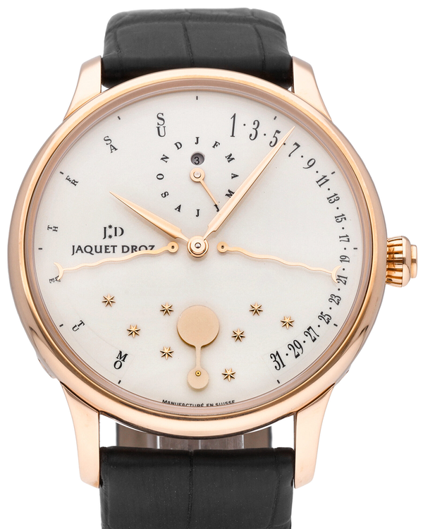 2023 Jaquet Droz Astrale 43MM Ivory Dial Leather Strap (J030533201)