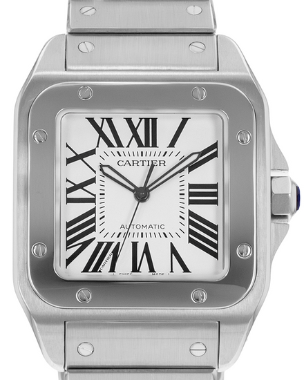 Cartier Santos 100 XL 51.1MM White Dial Steel Bracelet (W200737G)
