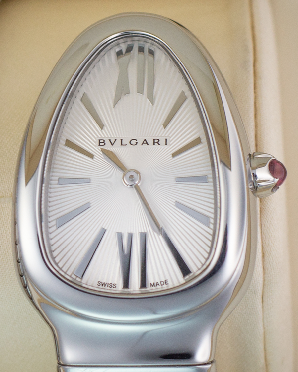 Bvlgari Serpenti Tubogas 23MM Quartz Silver Dial Steel Bracelet (SP35S)