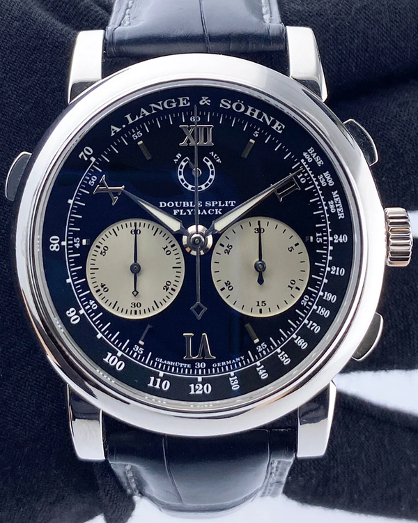 2007 A. Lange & Söhne Double Split Chronograph 43.2MM Black Dial Leather Strap (404.035)