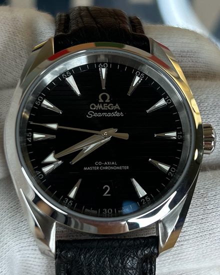 2020 Omega Seamaster Aqua Terra 150M 38MM Black Dial Aftermarket Leather Strap (220.12.38.20.01.001)