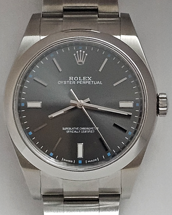 2017 Rolex Oyster Perpetual 39MM Slate Dial Oyster Bracelet (114300)