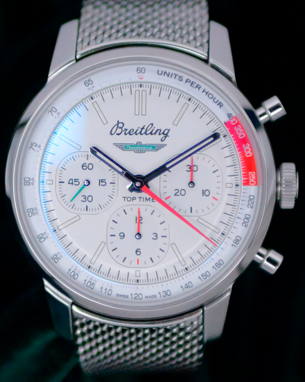 Breitling Top Time "Ford Thunderbird" 41MM White Dial Steel Bracelet (AB0176)