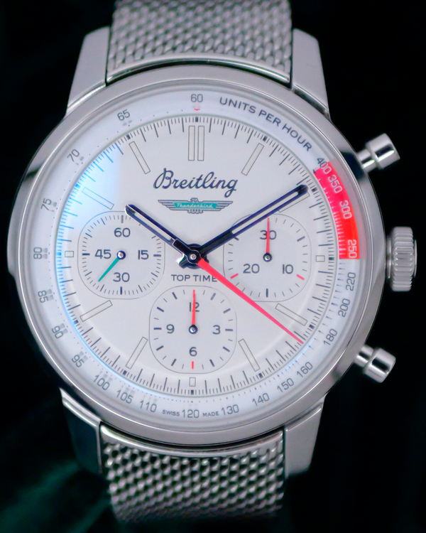 Breitling Top Time "Ford Thunderbird" 41MM White Dial Steel Bracelet (AB0176)